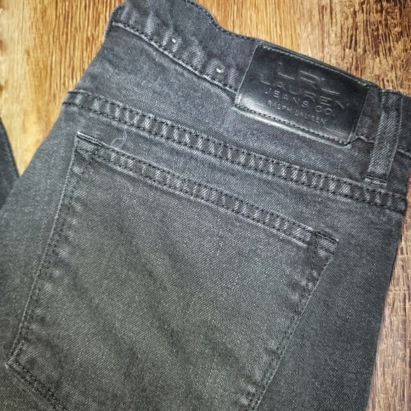 LRL Lauren Jeans Co green label high waist jeans size 12 black straight leg - Picture 12 of 12